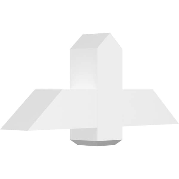 Ekena Millwork Eugene Architectural Grade PVC Gable Bracket, 36"W x 15"H x 6"D x 6"F, 10/12 Pitch GBP036X15X0606EUG00 - main